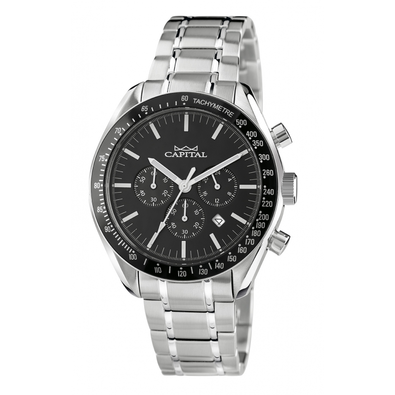 La passione per il tempo - - Orologio Capital Cronografo Uomo Black  Sportivo Idea Regalo AX759-1