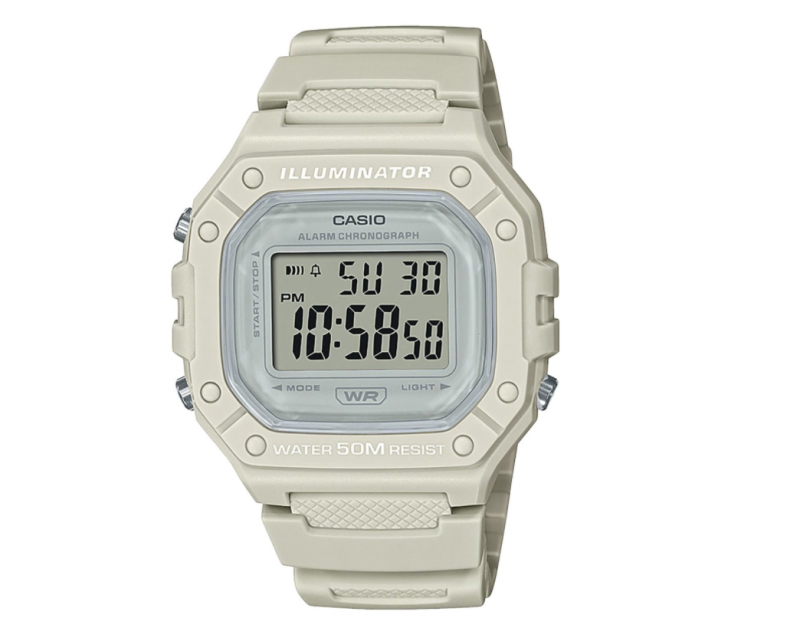 La passione per il tempo - - Orologio Casio Digitale Luce Led Sveglia  Impermeabile 50MT Beige