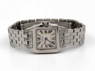 Cartier Santos Demoiselle Ref. 2698 Lady Quarzo Acciaio Quadrate Bianco