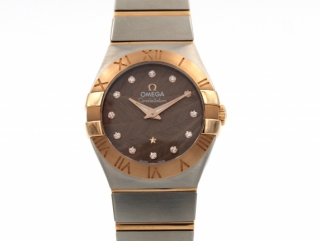 OMEGA Costellation 123.20.27.60.63.003 Quadrante Marrone Diamanti 27mm 