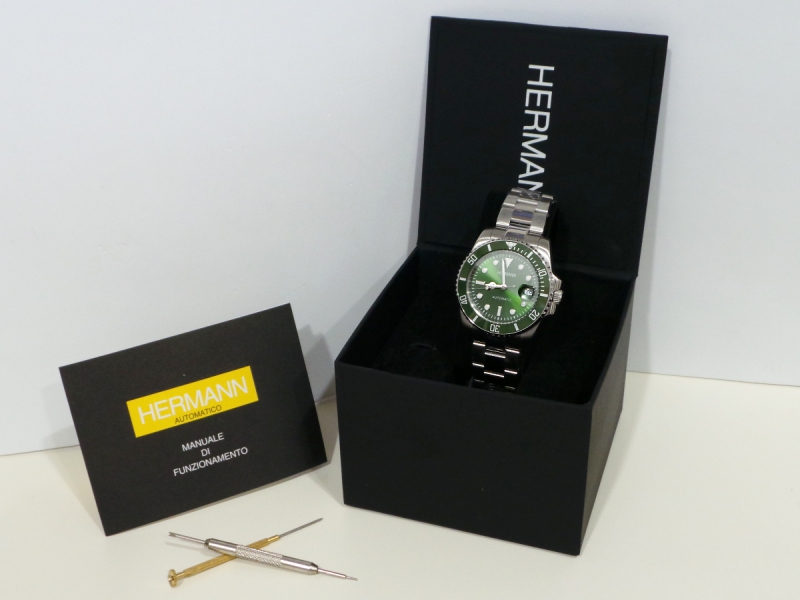 La passione per il tempo - - Hermann Ghiera Verde Orologio Carica  Automatica Acciaio Green Dial